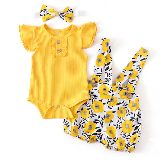 Anaiah's Dream - Ruffle Romper Outfit with Bow Headband