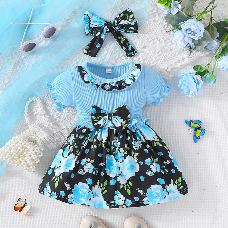 Anaiah's World - Fun Floral Princess Dress & Headband