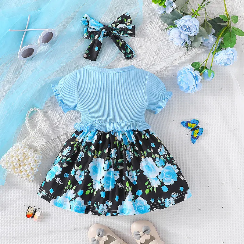 Anaiah's World - Fun Floral Princess Dress & Headband