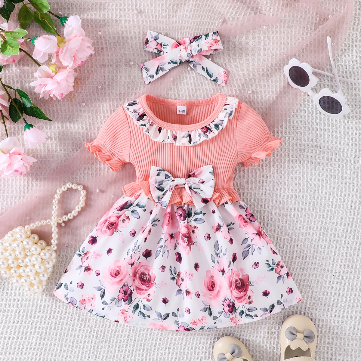 Anaiah's World - Fun Floral Princess Dress & Headband