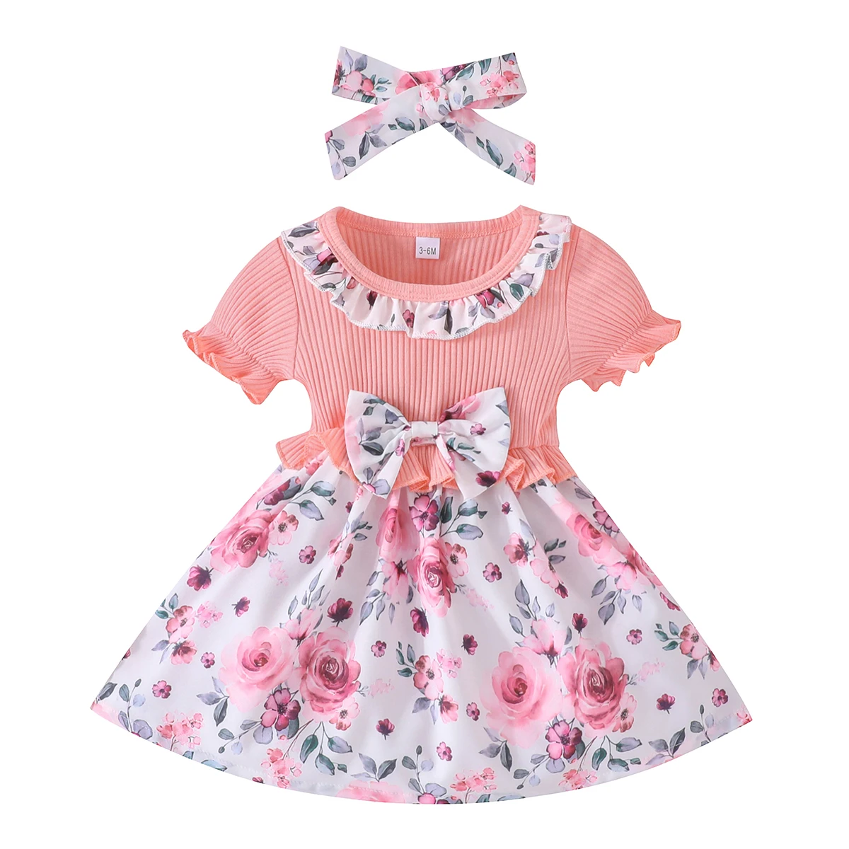 Anaiah's World - Fun Floral Princess Dress & Headband