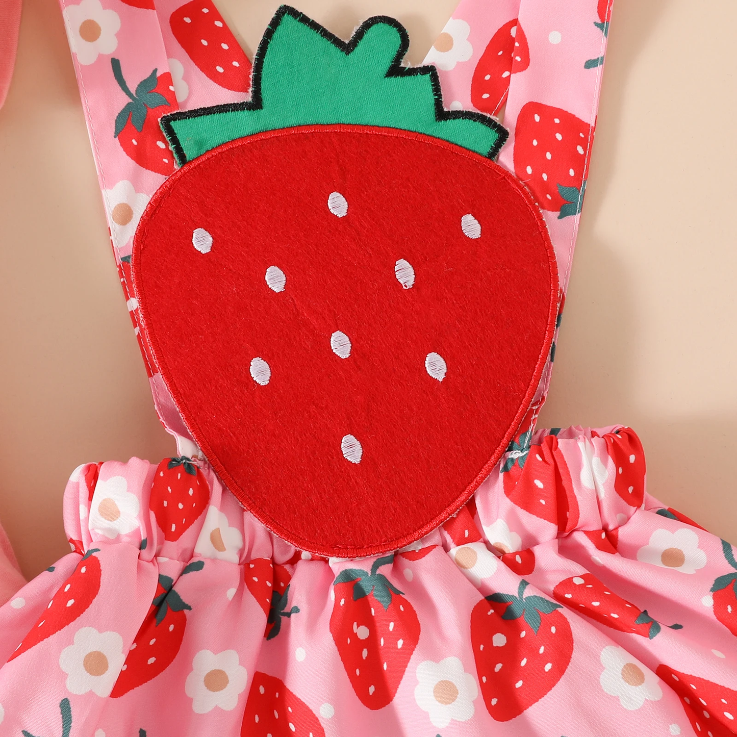 Strawberry Baby-cake - Ruffle Strawberry Dress, Onesie and Bow